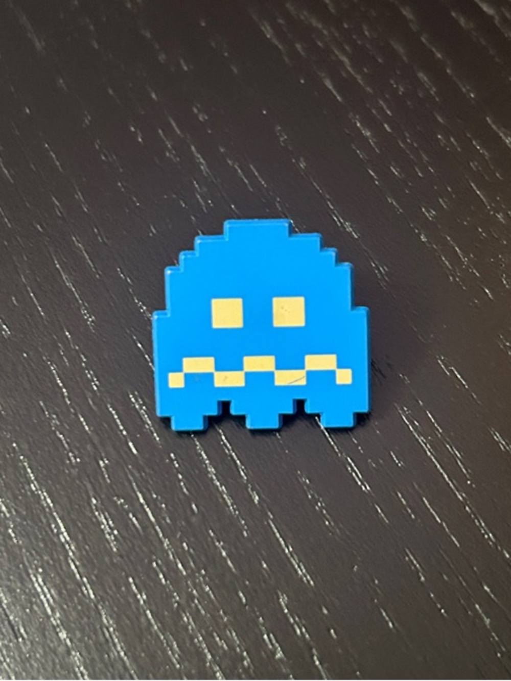 Blue Pixel Ghost Enamel Pin - Yellow Eyes
